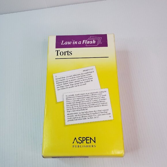 Law in a Flash: Torts 2006 Steven Emanuel Aspen Flash Cards (623 Review Cards) - Picture 2 of 8